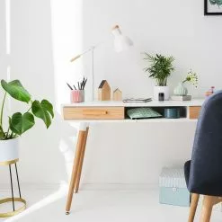 Mørteens Schreibtisch Lewin - Eiche teilmassiv - Weiß / Eiche -Buromobel Verkaufe 1000008545 190618 10011500005 GALLERYIMAGES P000000001000008545