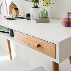 Mørteens Schreibtisch Lewin - Eiche teilmassiv - Weiß / Eiche -Buromobel Verkaufe 1000008545 190618 10011500006 GALLERYIMAGES P000000001000008545