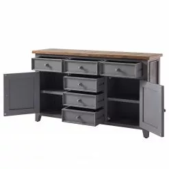 Maison Belfort Sideboard Balignton I - Kiefer massiv - Grau -Buromobel Verkaufe 1000027368 200928 14081100002 DETAILS P000000001000027368