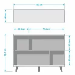 Germania Regal Neston I - Matt Weiß / Eiche Sanremo Dekor -Buromobel Verkaufe 1000039567 180612 14224002 GALLERYIMAGES P000000001000039567