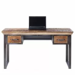 Ars manufacti Schreibtisch Hunter - Massivholz Mango / Metall - Mango / Blaugrau -Buromobel Verkaufe 1000050847 200616 12205300003 DETAILS P000000001000050847