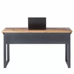 Ars manufacti Schreibtisch Hunter - Massivholz Mango / Metall - Mango / Blaugrau -Buromobel Verkaufe 1000050847 200616 12205400005 DETAILS P000000001000050847