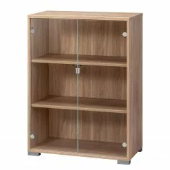 Aktenschrank Merit II - Eiche Sonoma Dekor / Klarglas