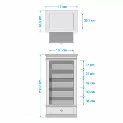 Maison Belfort Bücherregal Azjana II - Schwarz / Pinie Creme -Buromobel Verkaufe 1000084345 220112 1219590000504 SKETCH DETAILS P000000001000084345 sketch
