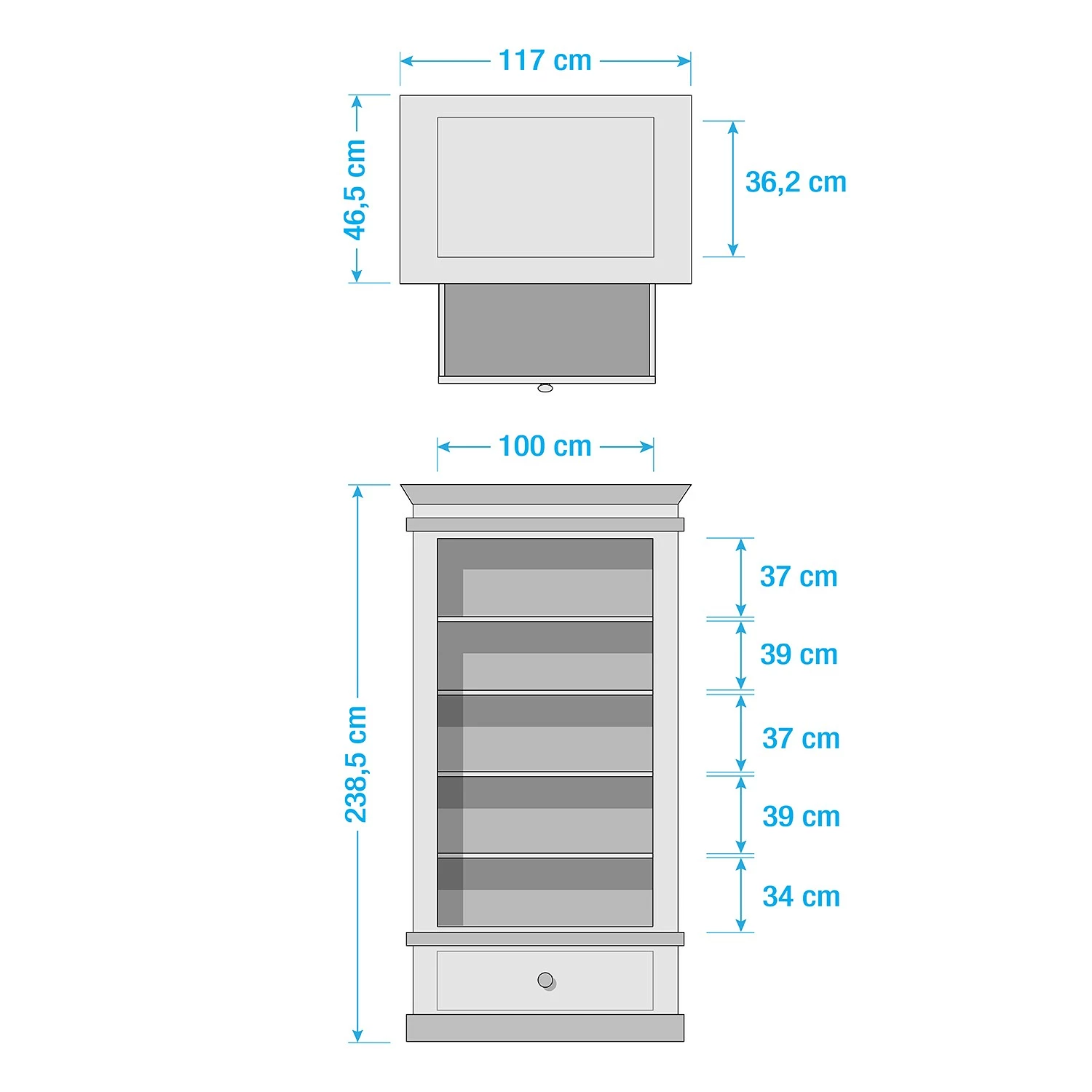 Maison Belfort Bücherregal Azjana II - Granit 7 Maison Belfort Bücherregal Azjana II - Granit – Bild 5