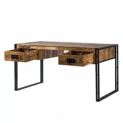 Wolf-Möbel Schreibtisch Iron - Mango massiv / Eisen - Mango / Schwarz -Buromobel Verkaufe 1000104116 190927 13342300052 DETAILS P000000001000104116