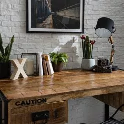 Wolf-Möbel Schreibtisch Iron - Mango massiv / Eisen - Mango / Schwarz -Buromobel Verkaufe 1000104116 191024 17544500023 MOOD DETAILS P000000001000104116 mood