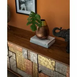 Wolf-Möbel Sideboard Orient - Akazie massiv / Metall - Mehrfarbig -Buromobel Verkaufe 1000114122 200630 10585000011 DETAILS P000000001000114122