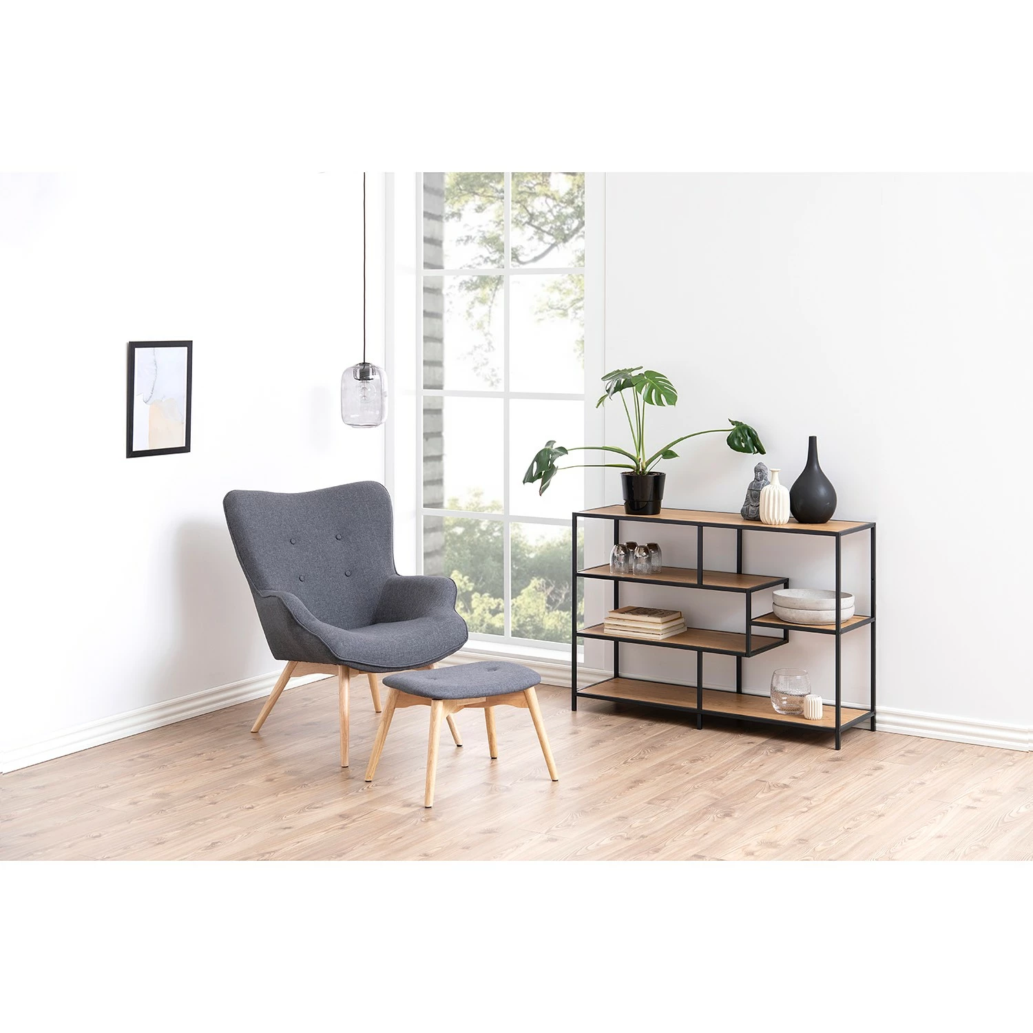 Red Living Regal Coogee II - Eiche Dekor / Schwarz 4 Red Living Regal Coogee II - Eiche Dekor / Schwarz – Bild 2