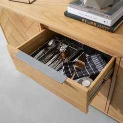 Ars manufacti Sideboard Dharai - Echtholzfurnier / Metall - Eiche / Silber -Buromobel Verkaufe 1000117155 180827 07154703 GALLERYIMAGES P000000001000117155