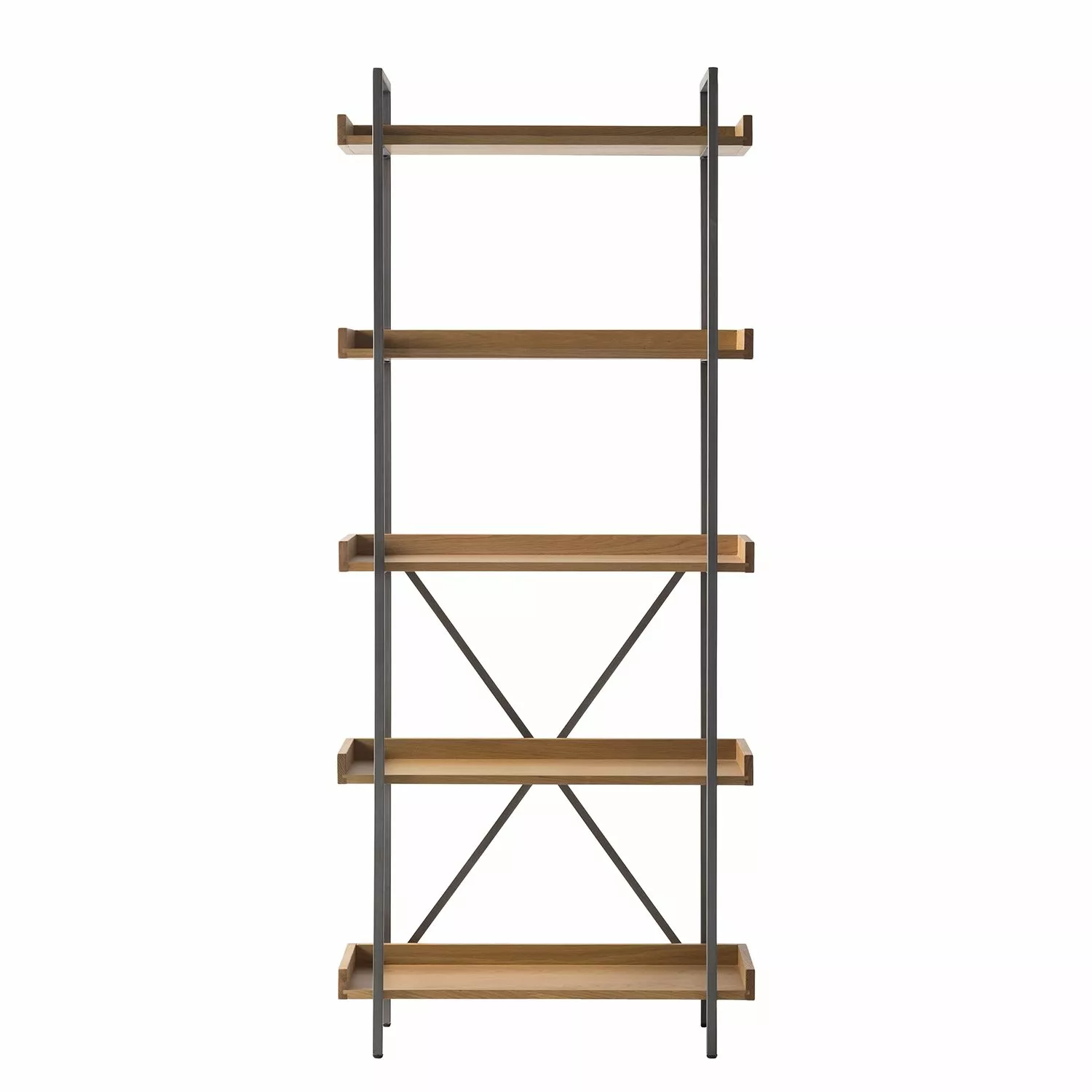 Ars manufacti Bücherregal Dharai I - Echtholzfurnier / Metall - Eiche / Silber 6 Ars manufacti Bücherregal Dharai I - Echtholzfurnier / Metall - Eiche / Silber – Bild 4