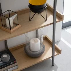 Ars manufacti Bücherregal Dharai II - Echtholzfurnier / Metall - Eiche / Silber -Buromobel Verkaufe 1000117167 180822 15192614 GALLERYIMAGES P000000001000117167