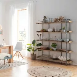 Ars manufacti Bücherregal Dharai II - Echtholzfurnier / Metall - Eiche / Silber -Buromobel Verkaufe 1000117167 180912 12435706 MOOD GALLERYIMAGES P000000001000117167 mood