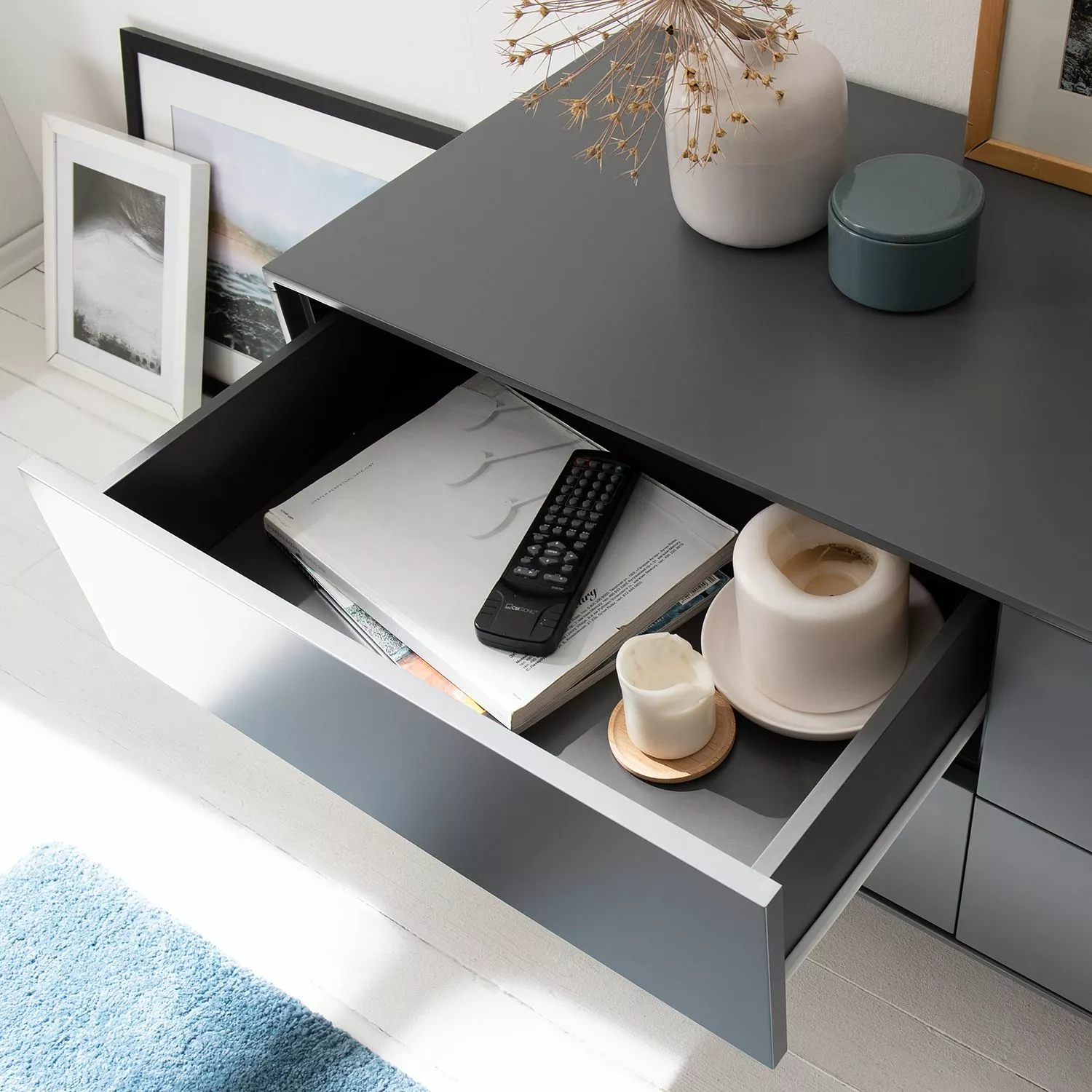 Mørteens Sideboard Lindholm V - Eiche teilmassiv - Grau / Eiche 15 Mørteens Sideboard Lindholm V - Eiche teilmassiv - Grau / Eiche – Bild 13