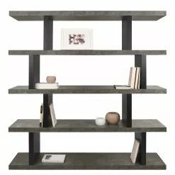 Temahome Regal Detroit - Beton Dekor / Schwarz - Höhe: 172 cm -Buromobel Verkaufe 1000119829 201016 13245400248 DETAILS P000000001000119829