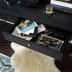 Studio Copenhagen Schreibtisch Moyo - Eiche teilmassiv / Metall - Matt Schwarz / Gold -Buromobel Verkaufe 1000123494 190315 15403300004 GALLERYIMAGES P000000001000123494