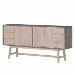 Norrwood Sideboard Karis - Mango massiv - Grau / Mango