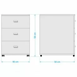 Germania Rollcontainer Lioni - Eiche Navarra Dekor / Weiß -Buromobel Verkaufe 1000126194 211124 0852410000503 SKETCH DETAILS P000000001000126194 sketch