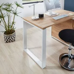 Germania Eckschreibtisch Lioni - Eiche Navarra Dekor / Weiß -Buromobel Verkaufe 1000126218 180716 12473929 GALLERYIMAGES P000000001000126218