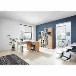 Germania Eckschreibtisch Lioni - Eiche Navarra Dekor / Weiß -Buromobel Verkaufe 1000126218 181009 10480509 MOOD GALLERYIMAGES P000000001000126218 mood