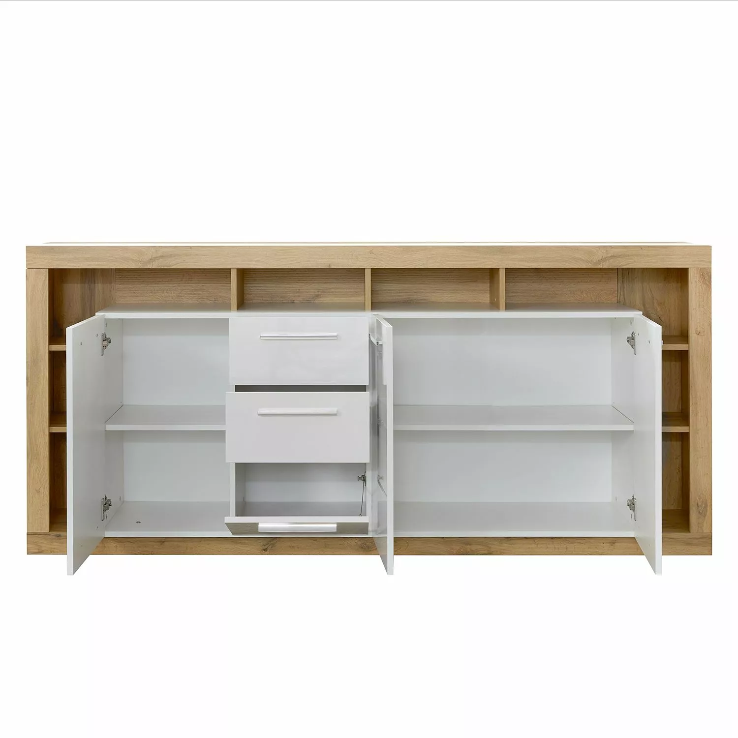 Trendteam Sideboard Rock II - Hochglanz Weiß / Wotan Eiche Dekor 7 Trendteam Sideboard Rock II - Hochglanz Weiß / Wotan Eiche Dekor – Bild 5