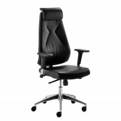 Mayer Sitzmöbel Bürodrehstuhl Lakota - Echtleder / Aluminium - Schwarz / Chrom -Buromobel Verkaufe 1000133111 180919 09515019 GALLERYIMAGES P000000001000133111