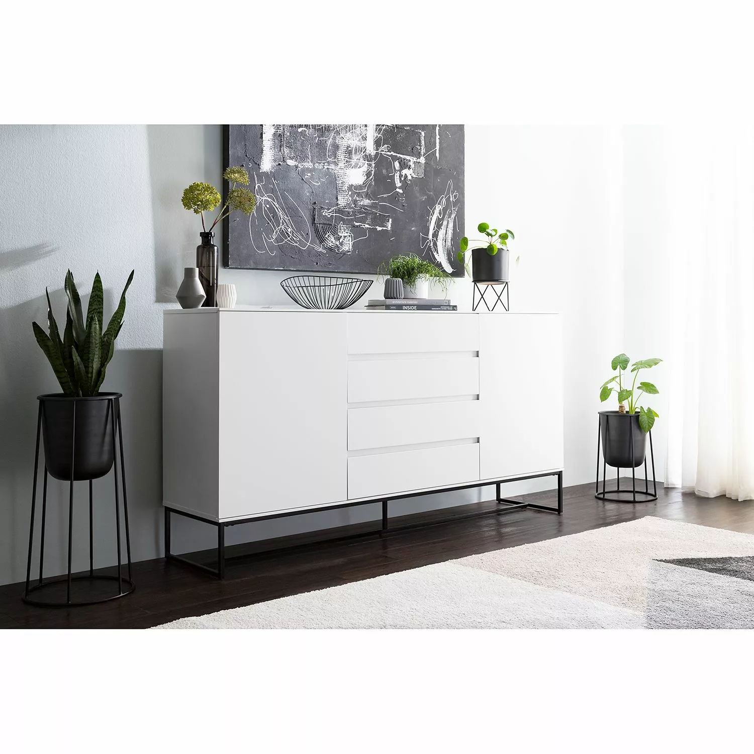 Fredriks Sideboard Zaddy II - Weiß 4 Fredriks Sideboard Zaddy II - Weiß – Bild 2