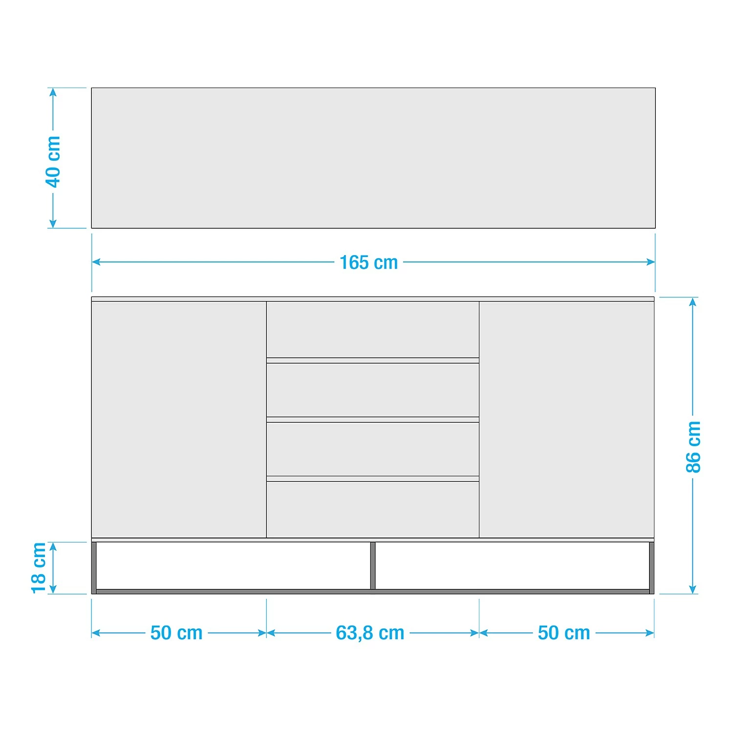 Fredriks Sideboard Zaddy II - Weiß 15 Fredriks Sideboard Zaddy II - Weiß – Bild 13