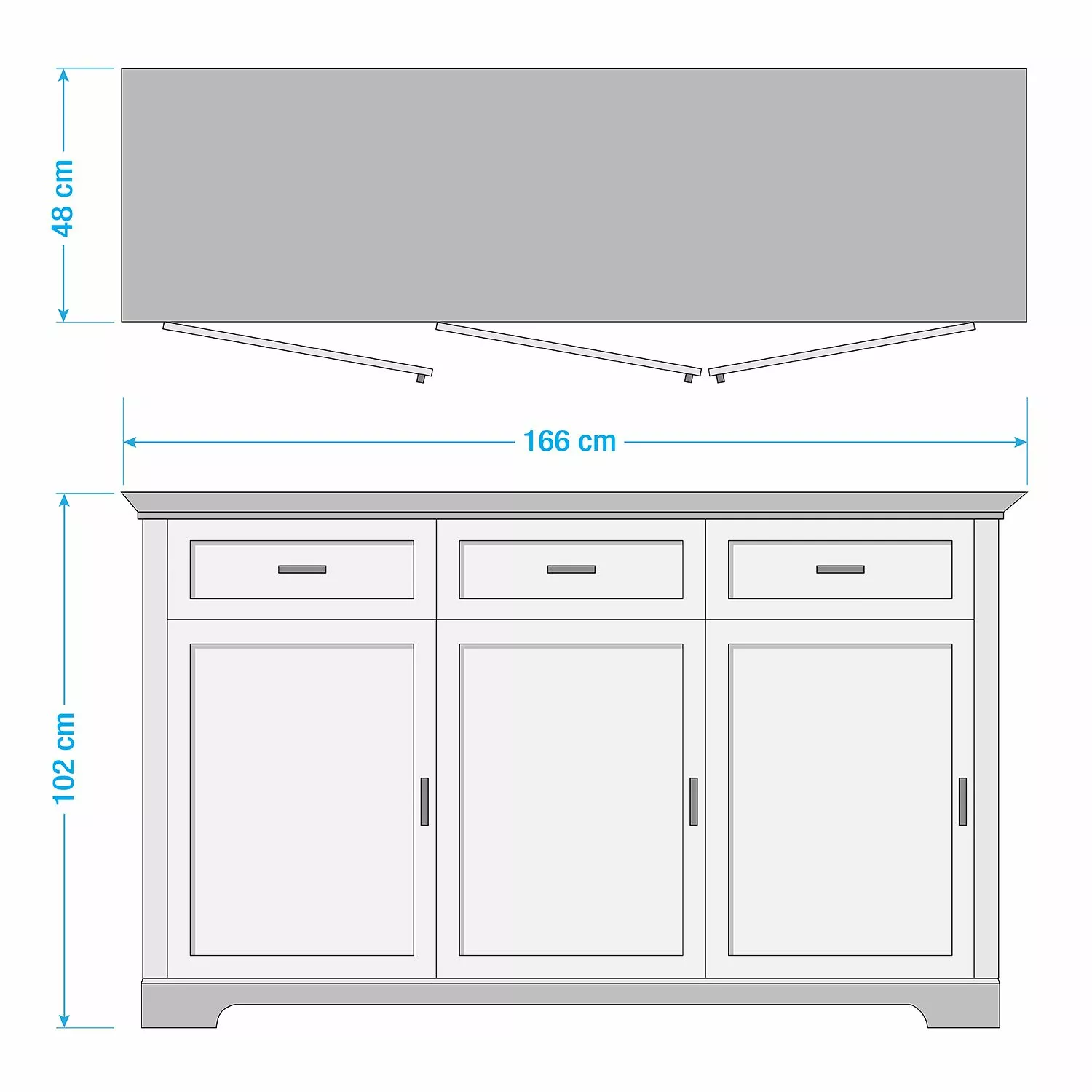 Ridgevalley Sideboard Jasmund I - Weiß 7 Ridgevalley Sideboard Jasmund I - Weiß – Bild 5