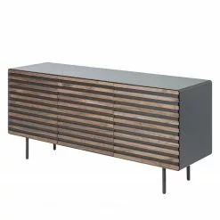 Norrwood Sideboard Kipra - Echtholzfurnier - Walnuss / Graphit