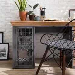 Ars manufacti Schreibtisch Hunter II - Mango massiv / Metall - Mango / Silber -Buromobel Verkaufe 1000150447 210630 15210700012 DETAILS P000000001000150447