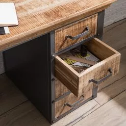 Ars manufacti Schreibtisch Hunter II - Mango massiv / Metall - Mango / Silber -Buromobel Verkaufe 1000150447 210630 15210700015 DETAILS P000000001000150447