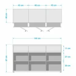 Germania Sideboard Lissabon - Buche Dekor / Anthrazit - Breite: 144 cm -Buromobel Verkaufe 1000150687 181217 15305300020 GALLERYIMAGES P000000001000150687