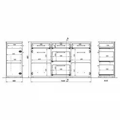 Germania Sideboard Nerola - Weiß / Eiche Navarra Dekor -Buromobel Verkaufe 1000150711 190104 11554500025 GALLERYIMAGES P000000001000150711