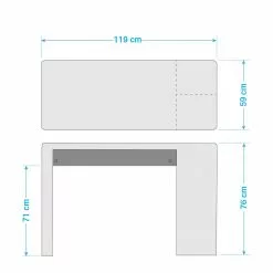 Loftscape Schreibtisch Cooks Hill - Matt Weiß / Matt Anthrazit -Buromobel Verkaufe 1000150737 190110 15124600005 GALLERYIMAGES P000000001000150737
