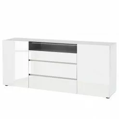 Loftscape Sideboard Mavie - Hochglanz Weiß / Schwarz
