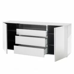 Loftscape Sideboard Mavie - Hochglanz Weiß / Schwarz -Buromobel Verkaufe 1000152588 200811 14164401838 DETAILS P000000001000152588