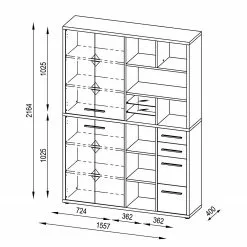 Maja Möbel Aktenschrank Set Plus V - Farbe - Weiß / Platingrau -Buromobel Verkaufe 1000152679 190123 10093000019 GALLERYIMAGES P000000001000152679