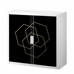 EasyOffice by Paperflow Aktenschrank easyOffice Classic Chic III - Kunststoff - Schwarz / Weiß