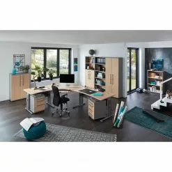 Germania Aktenregal Avero I - Ahorn Dekor / Silber -Buromobel Verkaufe 1000166770 190329 13032700133 MOOD GALLERYIMAGES P000000001000166770 mood