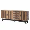 Ars manufacti Sideboard Tamati II - Pinie massiv / Eisen - Pinie / Schwarz