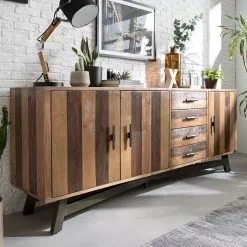 Ars manufacti Sideboard Tamati II - Pinie massiv / Eisen - Pinie / Schwarz -Buromobel Verkaufe 1000166787 200117 06085800007 MOOD DETAILS P000000001000166787 mood