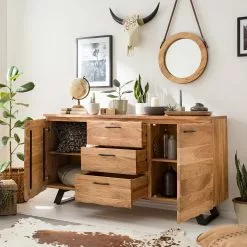 Ars Natura Sideboard Vardo - Akazie massiv / Metall - Akazie / Schwarz -Buromobel Verkaufe 1000166791 191030 08503100003 MOOD DETAILS P000000001000166791 mood