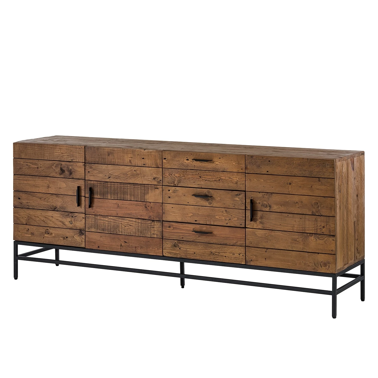 Ars manufacti Sideboard Grasby II - Altholz Pinie / Metall - Pinie Dunkel / Schwarz 3 Ars manufacti Sideboard Grasby II - Altholz Pinie / Metall - Pinie Dunkel / Schwarz