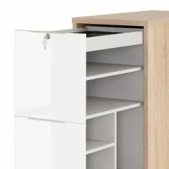 Maja Möbel Container eDJUST II - Hochglanz Weiß / Eiche Riviera Dekor -Buromobel Verkaufe 1000170532 190423 11481600029 GALLERYIMAGES P000000001000170532