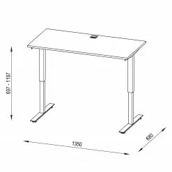 Maja Möbel Schreibtisch eDJUST I - Hellgrau / Platingrau -Buromobel Verkaufe 1000170535 190423 11481800054 GALLERYIMAGES P000000001000170535