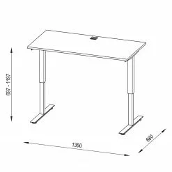Maja Möbel Schreibtisch eDJUST I - Weiß / Platingrau -Buromobel Verkaufe 1000170541 190423 11482100091 GALLERYIMAGES P000000001000170541