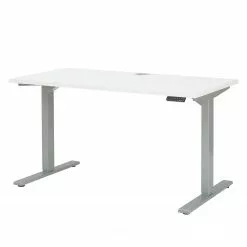 Maja Möbel Schreibtisch eDJUST I - Weiß / Platingrau