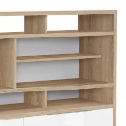 Maja Möbel Aktenregal eDJUST - Hochglanz Weiß / Eiche Sonoma Dekor - Schublade rechts -Buromobel Verkaufe 1000170555 190423 11482500155 GALLERYIMAGES P000000001000170555