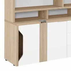 Maja Möbel Aktenregal eDJUST - Hochglanz Weiß / Eiche Sonoma Dekor - Schublade rechts -Buromobel Verkaufe 1000170555 190423 11482600156 GALLERYIMAGES P000000001000170555